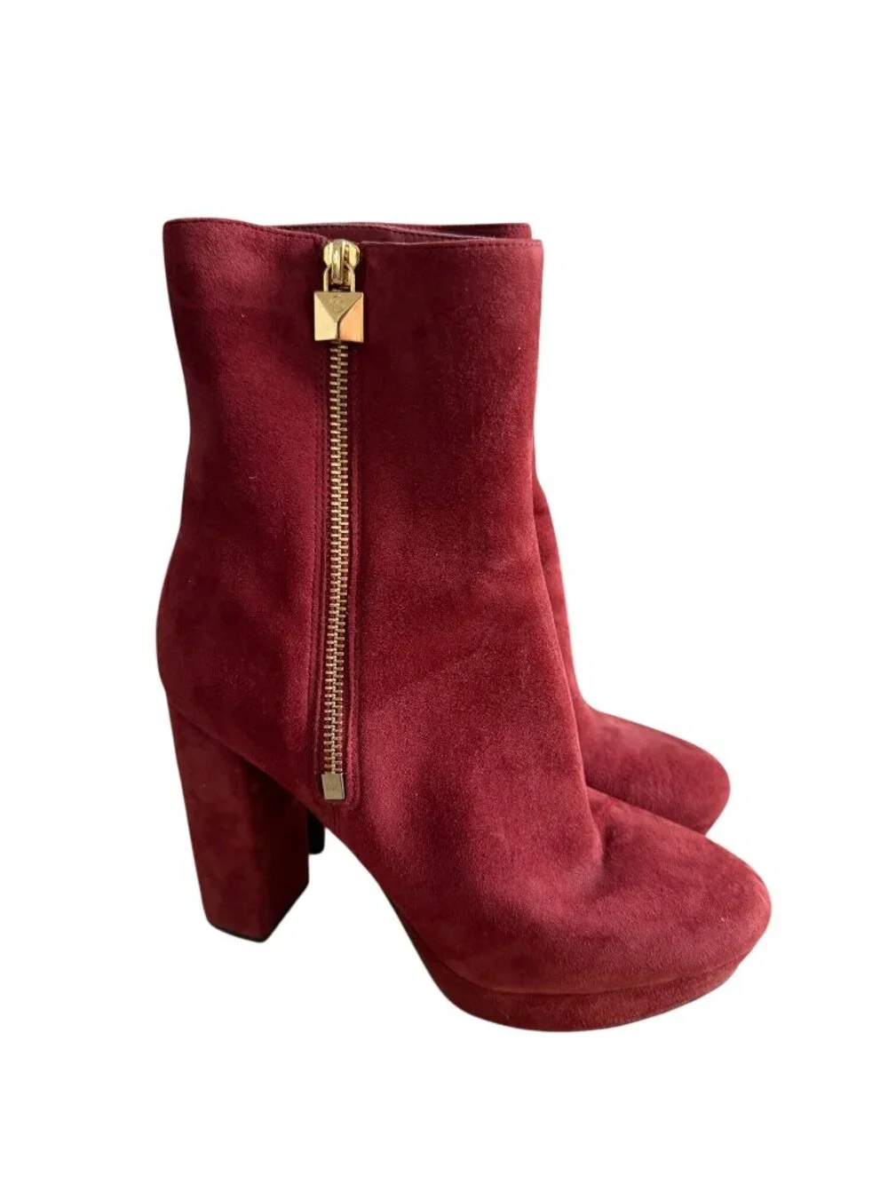 MICHAEL KORS Platform Burgundy Suede Boots Size 6.5